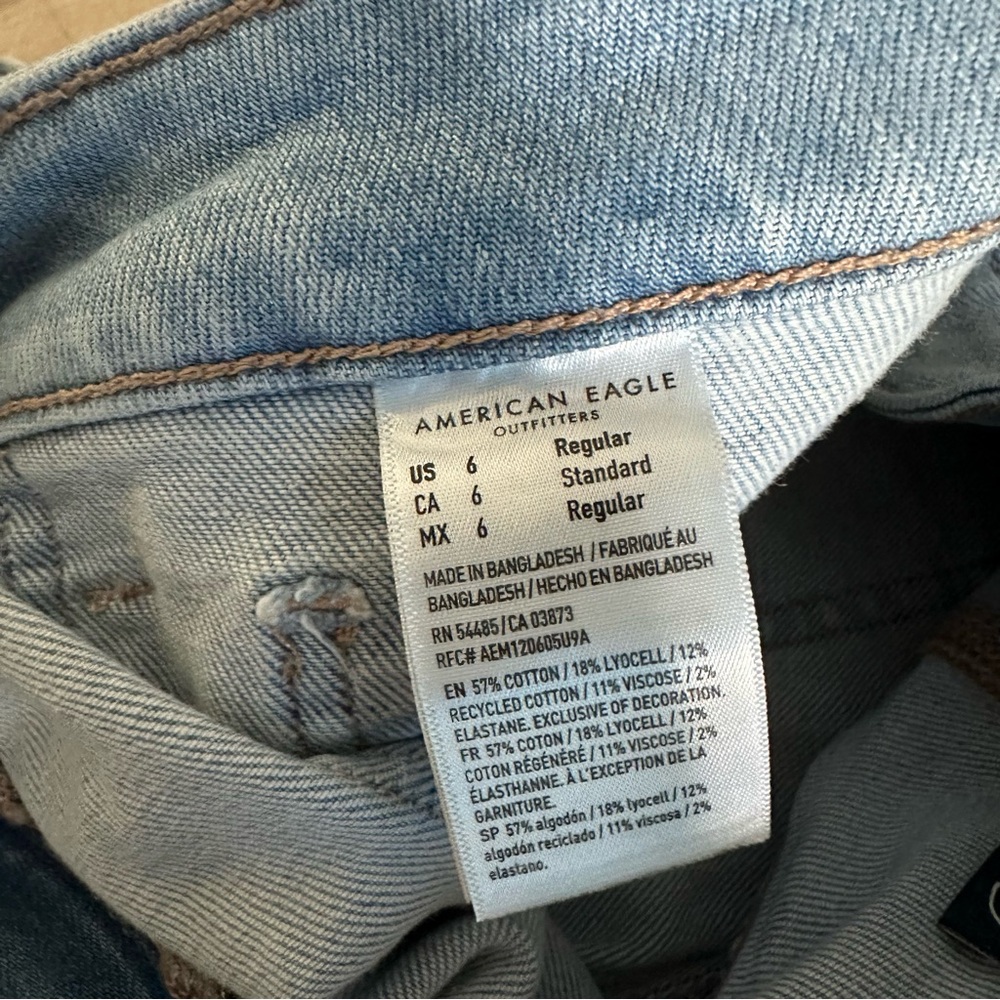 American Eagle Super High Rise Baggy Wide Leg 6 Regular - Picture 8 of 9